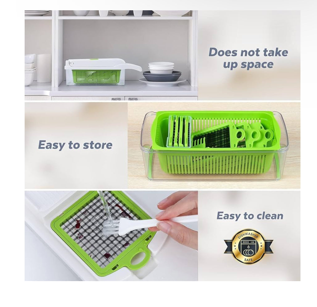 ChopMate Pro – 11-in-1 Vegetable Chopper & Slicer with Container
