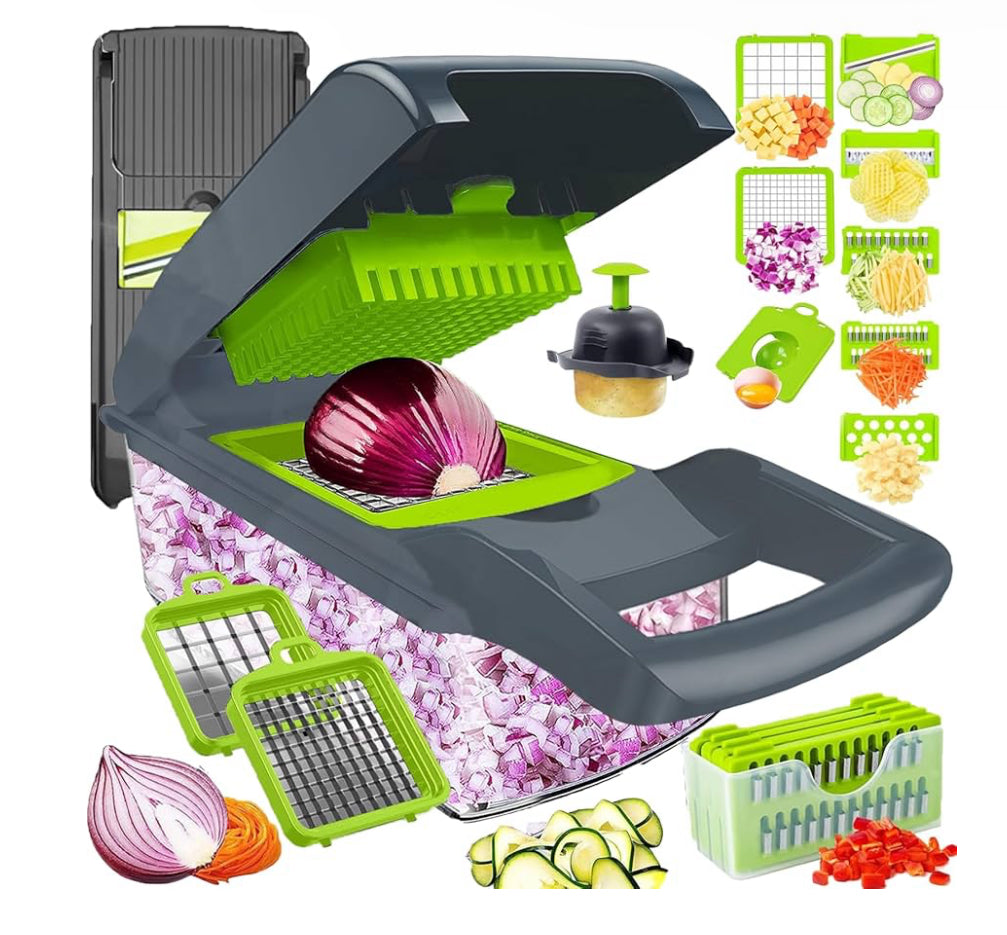 ChopMate Pro – 11-in-1 Vegetable Chopper & Slicer with Container