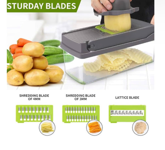 ChopMate Pro – 11-in-1 Vegetable Chopper & Slicer with Container